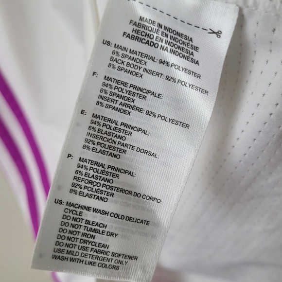 ADIDAS Climalite Racerback White and Purple Sports Tank Top Size M - Picture 11 of 12